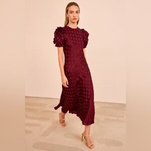 Ulla Johnson Elvia Ruffle Sleeve Midi Dress $1,100 NEW without tag